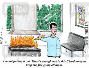 'I'm not putting it out. There's enough oak in this Chardonnay to keep this fire going all night.'